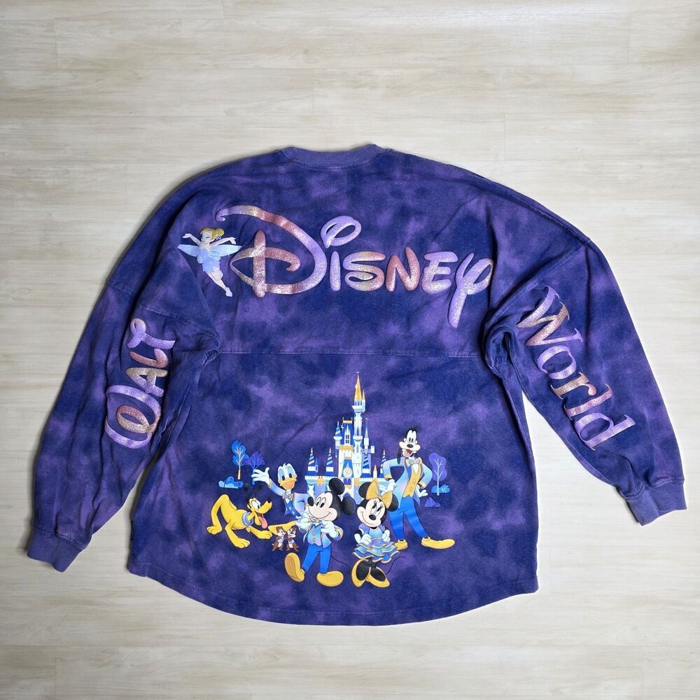 2022 Walt Disney World 50th Anniversary Purple Tie Dye Spirit Jersey Size XL